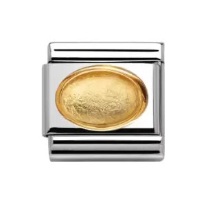 Image of Nomination Classic Gold & Rock Crystal Gold Leaf Charm