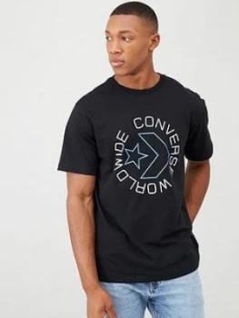 Image of Converse Star Chevron Graphic T-Shirt - Black
