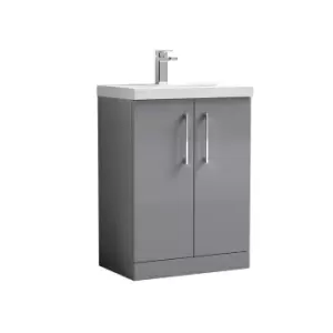 Image of Nuie Arno 600mm Floor Standing 2 Door Vanity & Thin-Edge Basin Cloud Grey