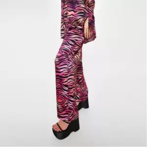 Image of Missguided Zebra Print Wide Leg Trousers - Multi