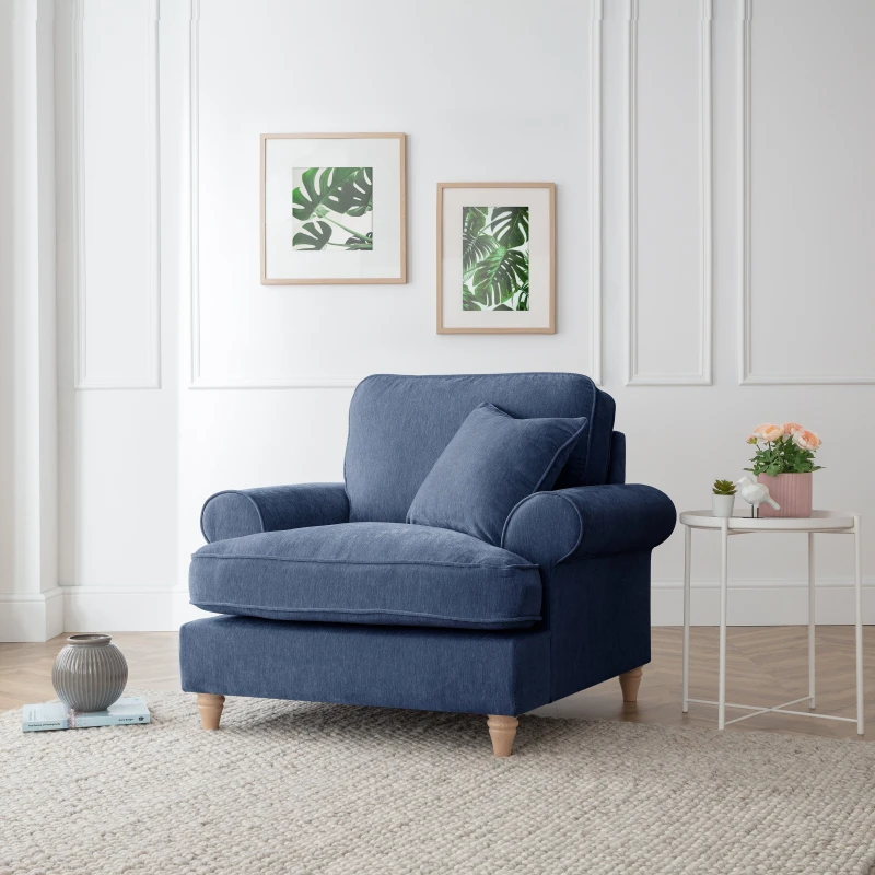 Image of The Great Sofa Company Ezra Armchair Manhattan Navy Navy Unisex