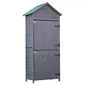 Image of OutSunny Wooden Garden Shed Outdoors Water proof Grey 890 mm x 500 mm x 1900 mm