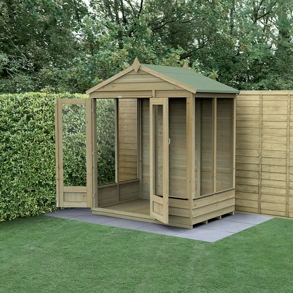 Image of 6' x 4' Forest 4Life 25yr Guarantee Double Door Apex Summer House (1.99m x 1.23m)