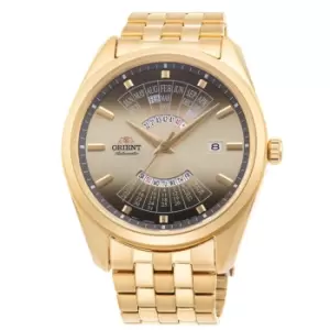 Image of Orient Multi-Year Calendar Mechanical Gold Dial Gold PVD Plated Stainless Steel Bracelet Mens Watch RA-BA0001G10B