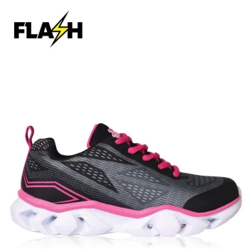 Image of Slazenger Light Up Childs Trainers - Black/Pink