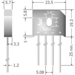 Image of Diode bridge Diotec KBU12K SIL 4 800 V 12 A