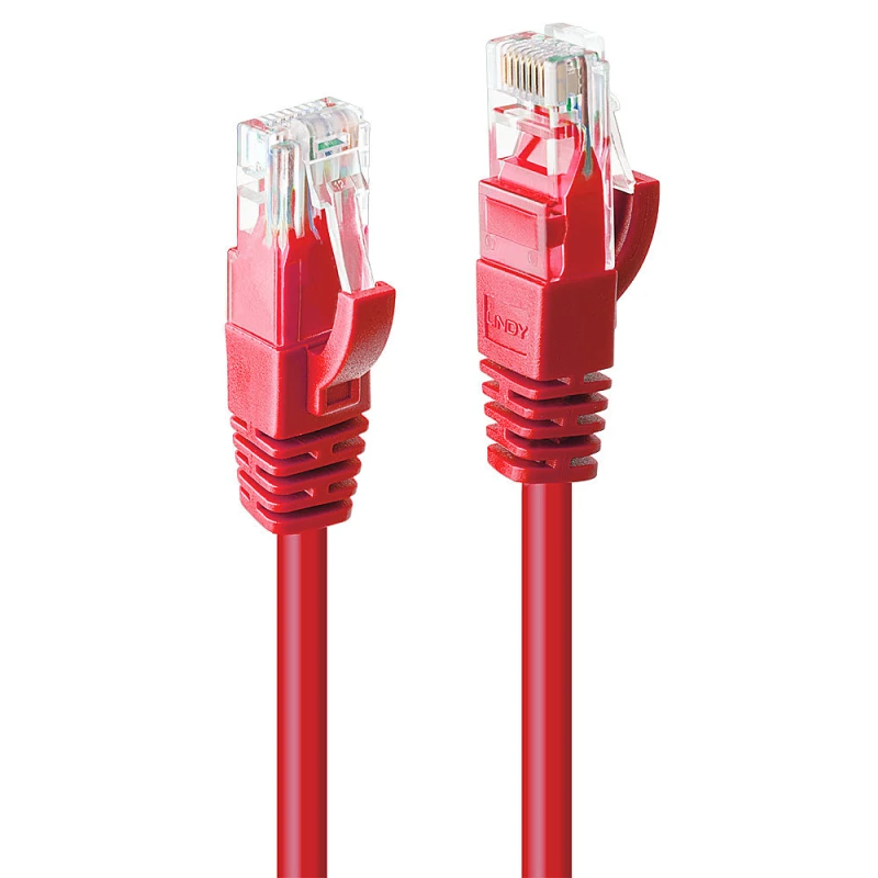 Image of Lindy 5m Cat.6 U/UTP Network Cable. Red