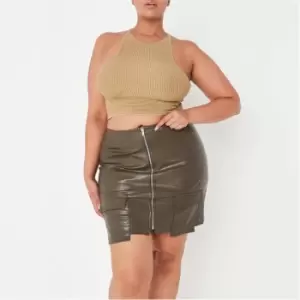 Image of Missguided Plus Double Pocket Zip Up Croc - Green