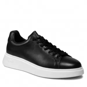 Image of Hugo Boss Bulton Leather Trainers Black Size 10 Men