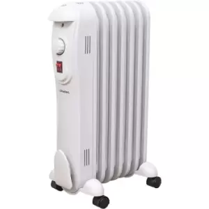 Image of Schallen - White Portable Electric Slim Oil Filled Radiator Heater with Adjustable Temperature Thermostat, 3 Heat Settings & Safety Cut Off (1500W 7