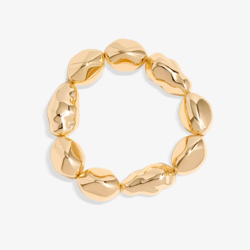 Image of Mood Gold Sculpted Casted Nugget Stretch Bracelet Gold