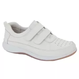 Image of Boulevard Womens/Ladies Leather Wide Casual Shoes (8 UK) (White)