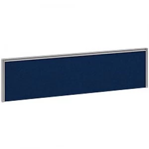 Image of Dams International Desktop Fabric Screen Blue Aluminium Silver Frame 1400 x 30 x 380mm