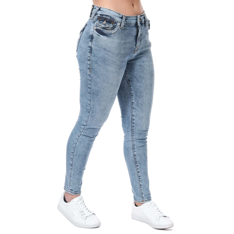 Image of True Religion Jennie Mid Rise Flap Pocket Jeans - Blue Blue 29XS