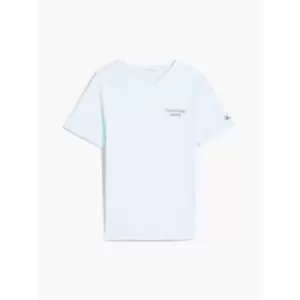 Image of Calvin Klein Jeans Ckj Stack Logo V-Neck T-Shirt - Blue