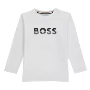 Image of Boss Boss Long Sleeve Bold T-Shirt Junior Boys - White