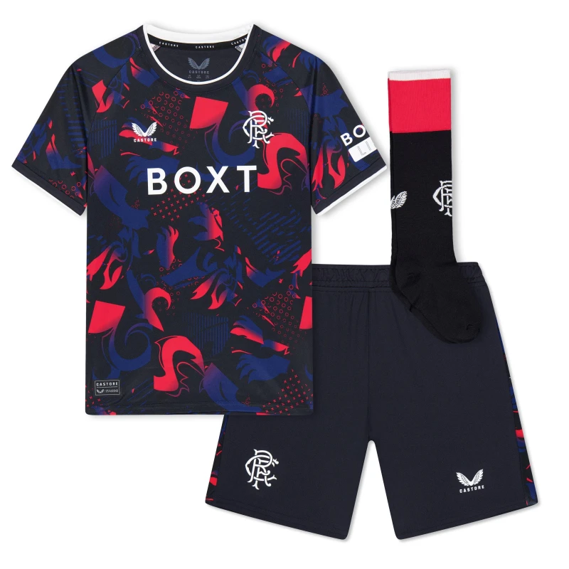 Image of Castore Rangers Third Minikit 2024 2025 Infants - Black 5 - 6 Years