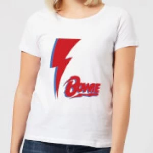 Image of David Bowie Bolt Womens T-Shirt - White