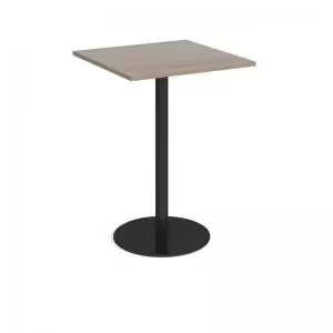 Image of Monza square poseur table with flat round Black base 800mm - barcelona