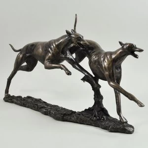 Image of Winner Pair of Greyhounds by David Geenty Cold Cast Bronze Sculpture 19cm