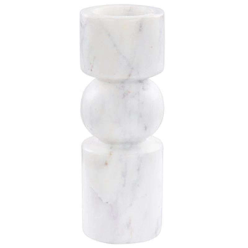 Image of Beliani Candle Holder Ioannina Stone 20 Cm White