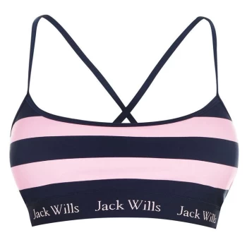 Image of Jack Wills Stanford Stripe Bikini Top - Pink Navy