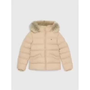 Image of Tommy Hilfiger Essential Down Fur Hood Jacket - Beige