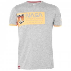 Image of Alpha Industries Alpha Mars Neon T Shirt - Grey Heather 17