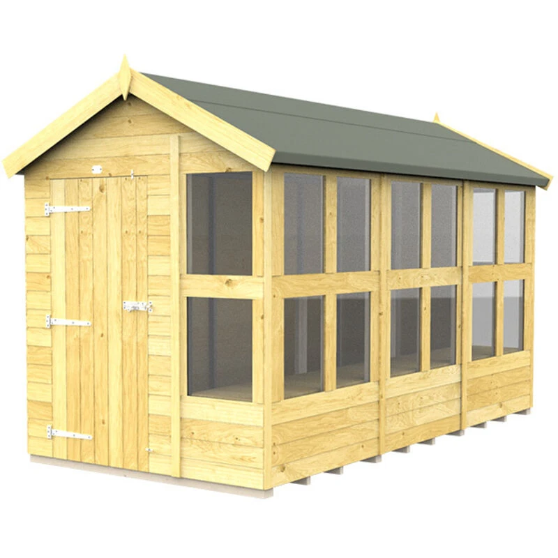 Image of Flat Pack Sheds DIY Sheds 6 x 12 Apex Potting Shed, Brown 6X12APSFF