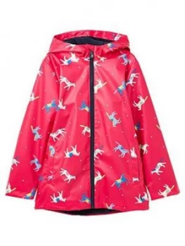Image of Joules Girls Horse Raindance Coat - Pink