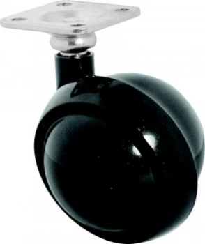 Image of Select Hardware Twin Wheel Castor Black 41mm 2 Pack