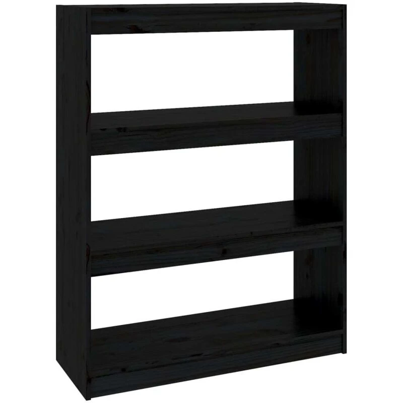 Image of VIDAXL Vidaxl - Book Cabinet/Room Divider Black 80x30x103.5cm Solid Wood Pine 8720286608920