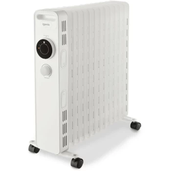 Image of Oil Filled Radiator, 2.5kW/2500W Overheat Protection, White - IG2625 - Igenix