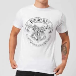 Image of Harry Potter Hogwarts Crest Mens T-Shirt - White - XL