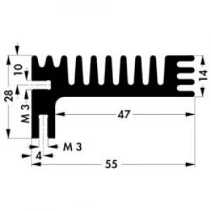 Image of Heat sink 3.8 CW L x W x H 84 x 55 x 28mm TO 220 TOP 3 Fisc