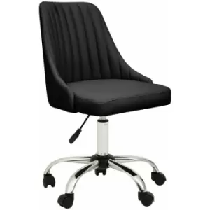 Image of Brent Ribbed Black And Chrome Home Office Chair - Premier Housewares
