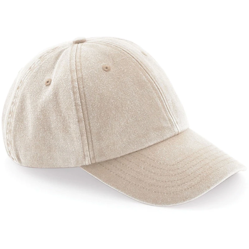 Image of Beechfield Beechfield Low Profile Vintage Denim-Look Cap in Stone Stone One Size Unisex 5057520206509