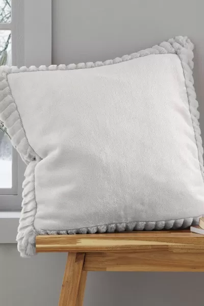 Image of 'Velvet and Faux Fur' 55x55cm Cushion