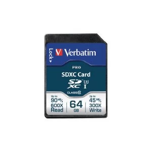 Image of Verbatim Pro 64GB SDXC Memory Card