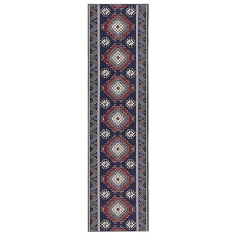 Image of Beliani Rug Kangal Dark Blue 80 X 300 Cm