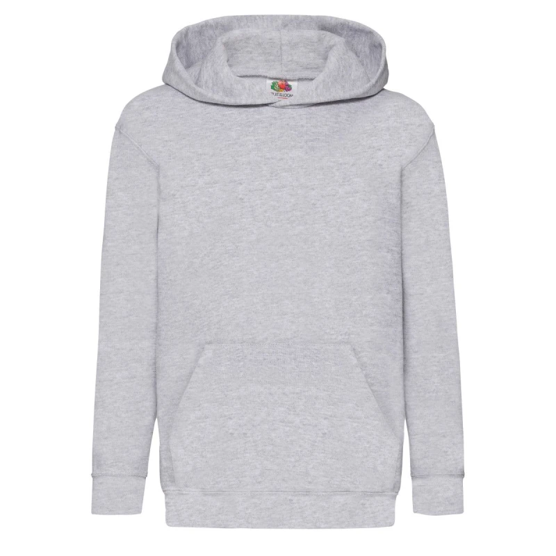 Image of Fruit of the Loom Classic Heather Hooded Sweatshirt in Grey Size: 12-13 Years Grey Unisex 12-13 Years