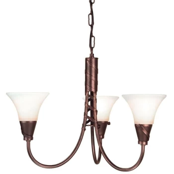 Image of Elstead - Emily - Multi Arm Chandelier 3 Light Copper Finish, E14