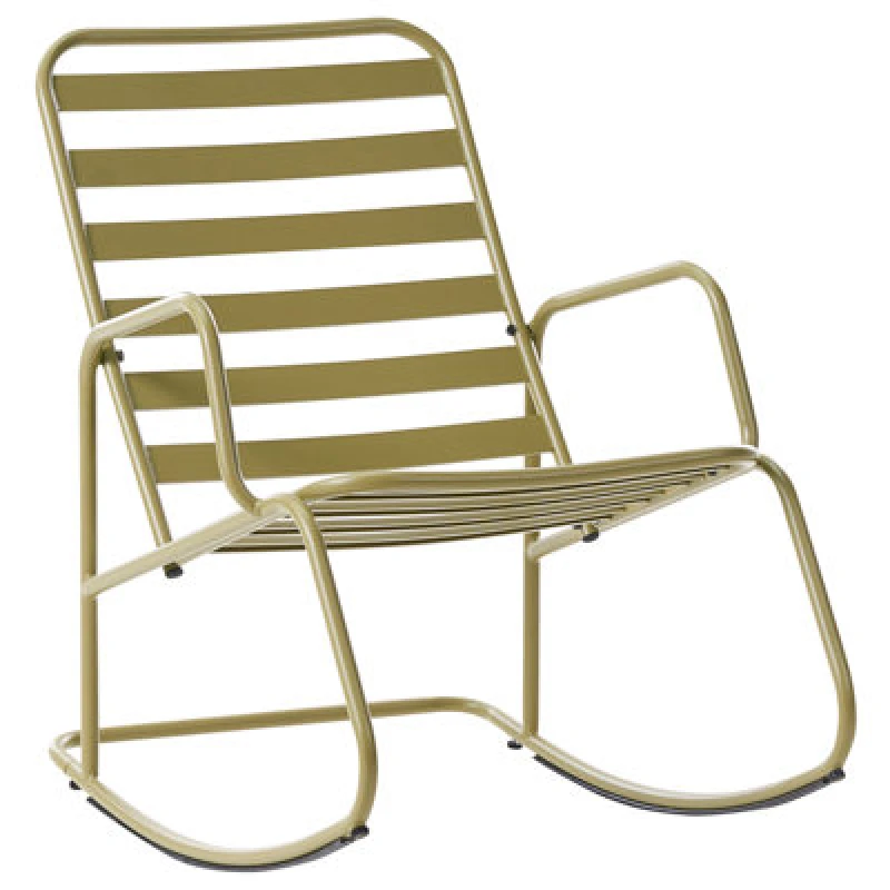 Image of Beliani Garden Rocking Chair Turi Metal Olive Green
