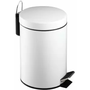 Image of Premier Housewares White Pedal Bin - 3 Ltr