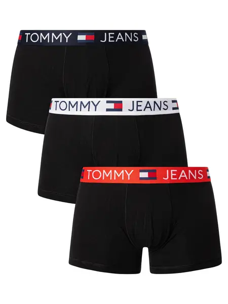 Image of Tommy Jeans 3 Pack Trunks Hot Heat/White/Dark Night Navy M