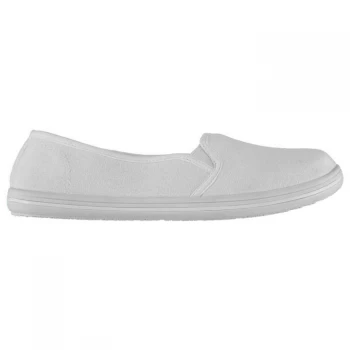 Image of Slazenger Ladies Canvas Slip On Shoes - White