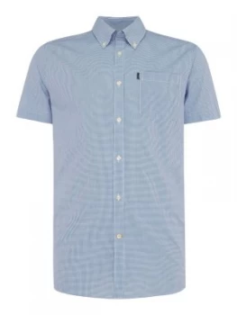 Image of Mens Barbour Barbour Triston Short Sleeve Gingham Shirt Blue