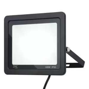 Image of Zinc OTLEY LED Slimline Floodlight 100W Daylight 180° Black