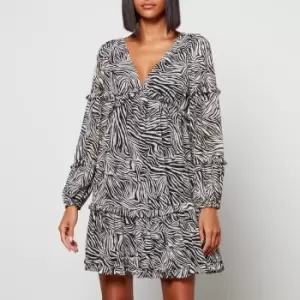 Image of Michael Kors Womens Zebra Mini Ls Dress - Bone - M