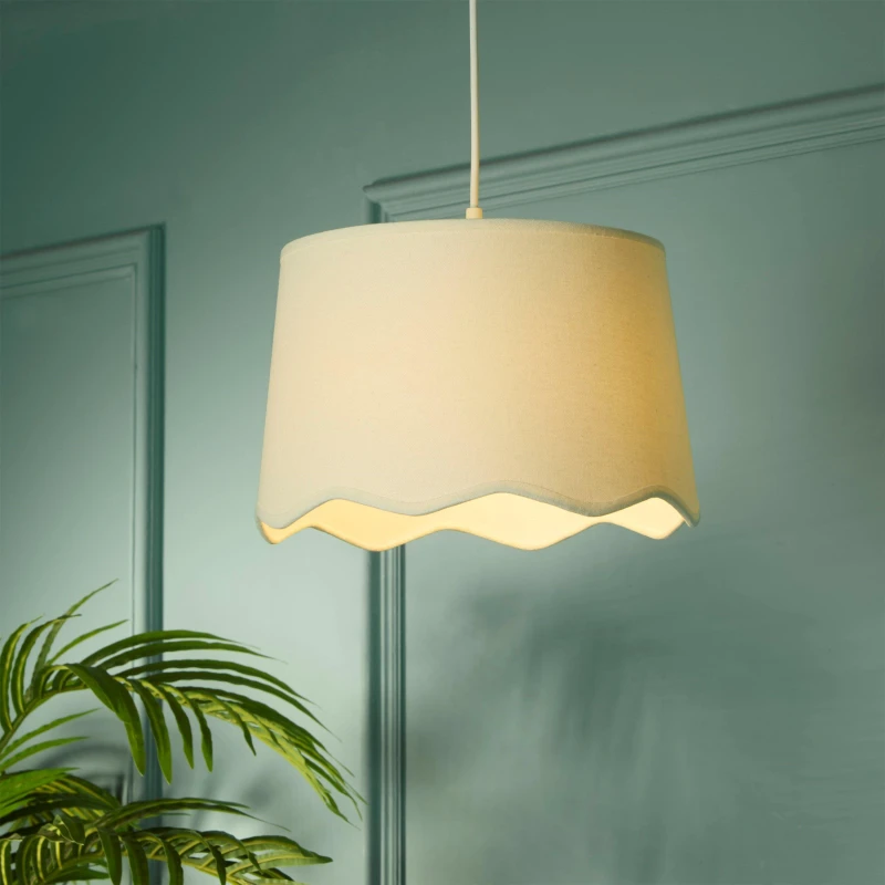 Image of Lighting Collection Linen Scallop Edge Shade Ivory unisex One Size
